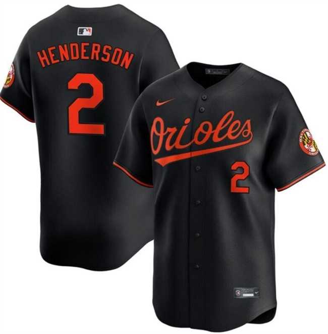 Mens Baltimore Orioles #2 Gunnar Henderson Black Alternate Limited Stitched Jersey Dzhi